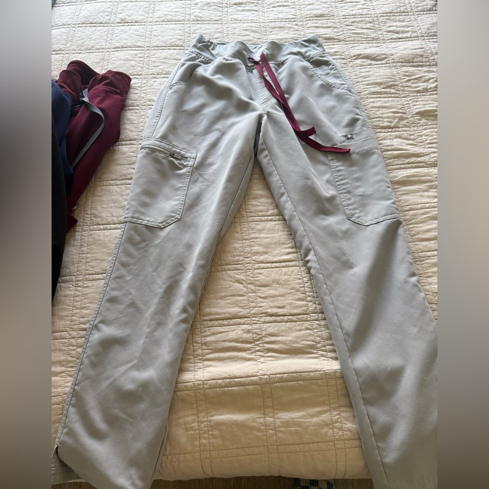 FIGS high waisted Yola scrub pant cement
